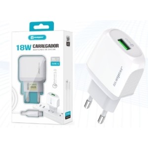 CARREGADOR QUALCOMM QUICK CHARGE 3.0 TIPO C