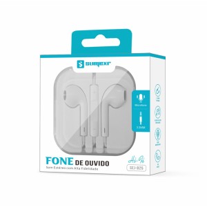 FONE DE OUVIDO COM MICROFONE E BOTÃO DE VOLUME (SEJ-B25-A)